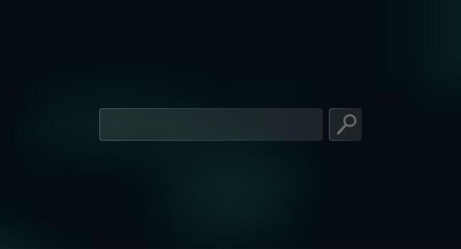 Modern Glassmorphism Search Bar Element Dark Background Magnifying Icon vector