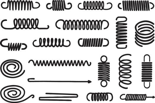 Assorted Spring and Coil Elements vector