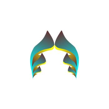 elegante degradado emblema con dinámica fluir vector