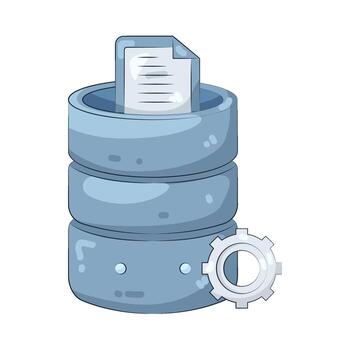 ilustración de base de datos con diente y archivo vector