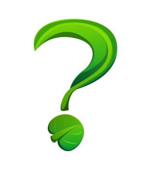 Tree green leaf font punctuation question mark vector