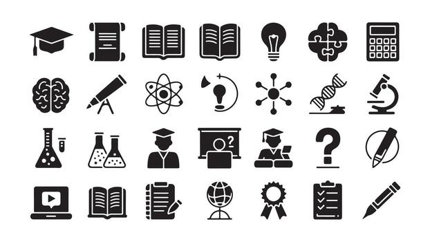 Modern Knowledge and Innovation Icon Design Set vector