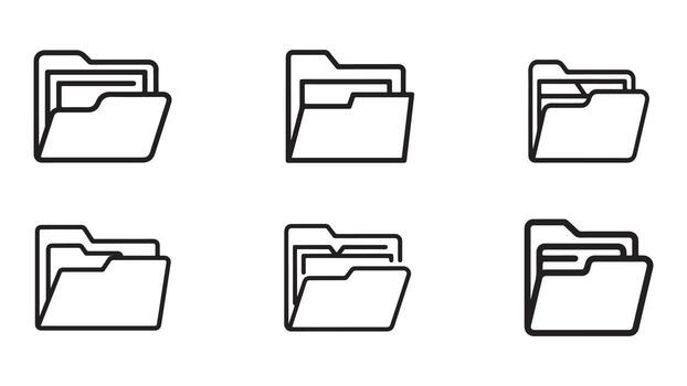 moderno carpeta icono diseño con múltiple color opciones vector