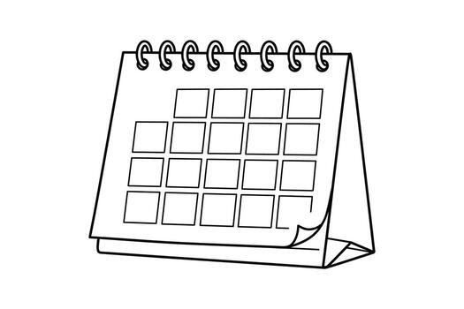 A modern calendar featuring geometric shapes and bold text, perfect for the new year, with a desktop calendar icon. vector