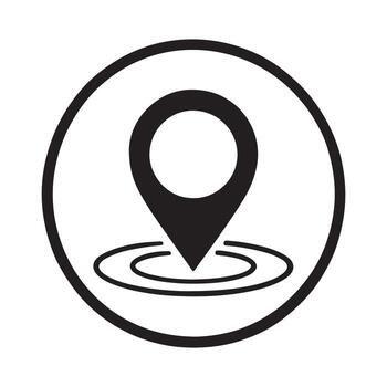 An abstract geometric design featuring a location icon, point illustration, and position symbol, with a map pointer icon. vector