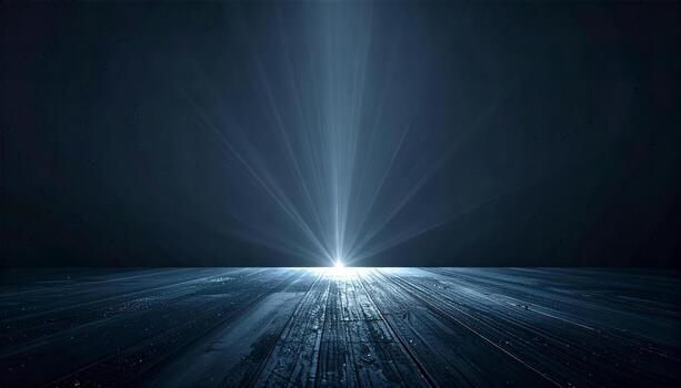 Mystical Light Beam Illuminating Dark Space. photo