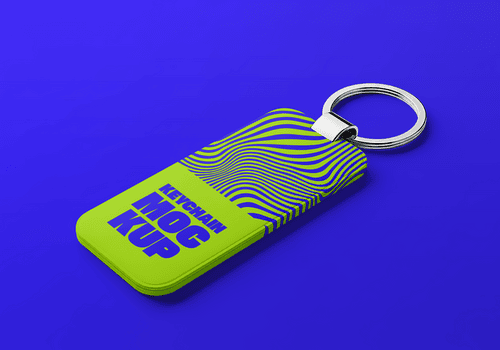 moderno rettangolare portachiavi modello con astratto ondulato modello psd