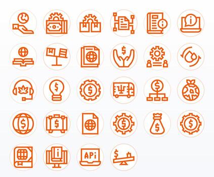 28 256x256 negrita línea editable íconos para recursos proyectos vector