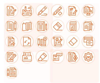25 Grid Fitted Retina Ready Icons for Revision in elegant Regular Line design vector