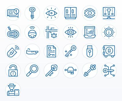 25 Display Perfect Regular Line Icons from Key Collection vector