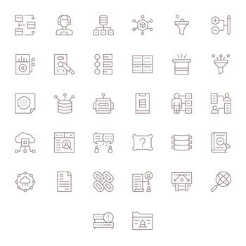 32 íconos inspirado por base de datos en detalle mejorado 128x128 Delgado línea calidad vector