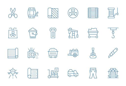 24 Thin Line Icons designed for Material in High Resolution Grid Fitted format vector