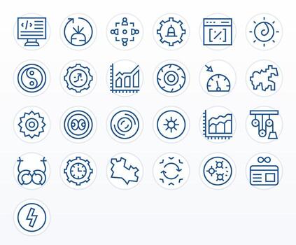 25 Icons for Dynamic featuring 128x128 Editable Regular Line Graphics vector