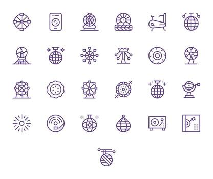 25 regular línea píxel optimizado íconos a la medida para hilado 128x128 interfaz vector