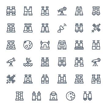 Telescope Icon Repository containing 35 Regular Line 128x128 Grid Fitted graphics vector