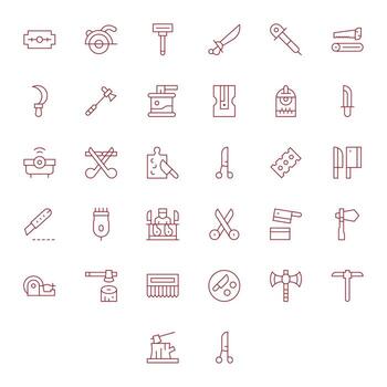 corte escalable conjunto presentando 32 editable Delgado línea 64 x 64 íconos vector