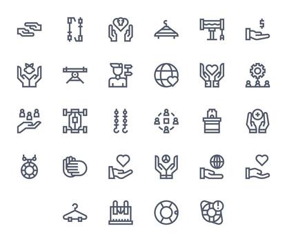 Support System Exclusive Set featuring 28 Bold Line Display Perfect 64x64 Icons vector