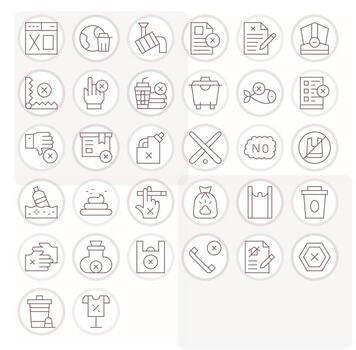 Thin Line Pixel Optimized Icons from Refuse Set with 32 256x256 Icons vector