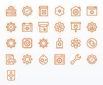 configuración último paquete con 25 retina Listo regular línea monitor Perfecto íconos vector