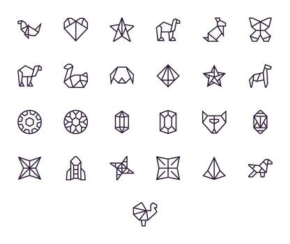 Polygon Exclusive Set featuring 25 Regular Line Grid Fitted High Resolution Icons vector