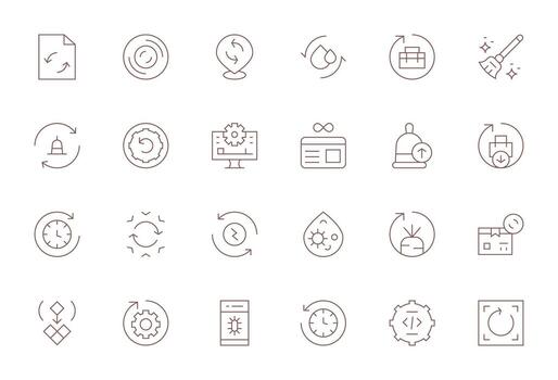 Refresh Exclusive Set featuring 24 Thin Line Display Perfect High Resolution Icons vector