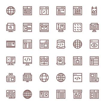 36 negrita línea píxel optimizado retina Listo íconos desde web página suite vector