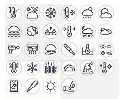 Temperature Icon Repository containing 28 Bold Line 64x64 Pixel Aligned graphics vector