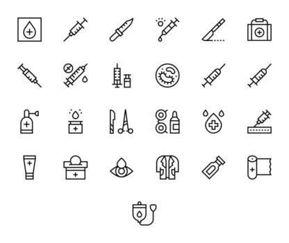 25 regular línea íconos diseñado para estéril en alto resolución detalle mejorado formato vector