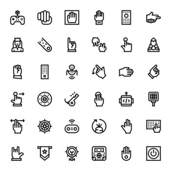 36 Icons inspired by Command in Pixel Optimized 256x256 Bold Line quality vector