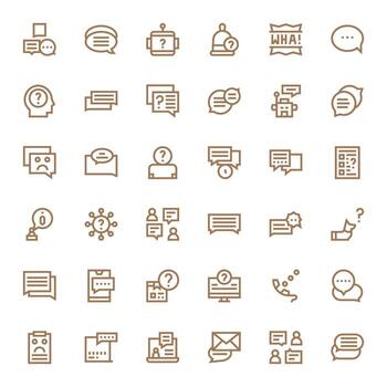 Support Request Scalable Set featuring 36 Display Perfect Bold Line 256x256 Icons vector