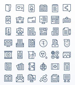 42 Regular Line Detail Enhanced High Resolution Icons from Content Suite vector