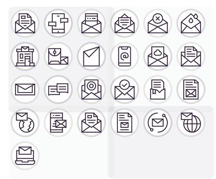 25 Regular Line PIXEL Perfect Icons for Outbox Graphics vector