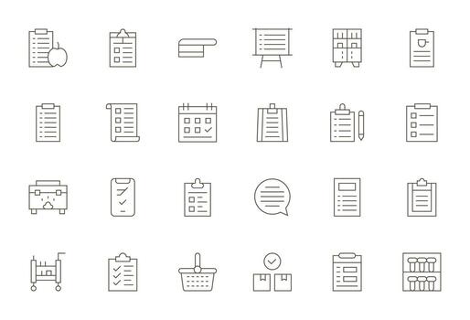 24 Editable 256x256 Icons for Items in elegant Thin Line design vector