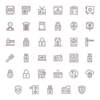 Access Control featuring 35 256x256 Icons in Regular Line Design vector