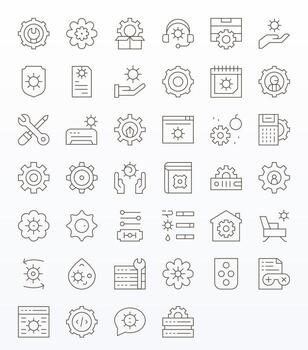 configuración icono colección presentando 40 monitor Perfecto retina Listo Delgado línea diseños vector