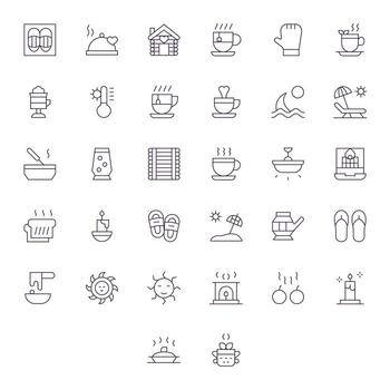 Warm Icon Repository containing 32 Thin Line 256x256 Pixel Optimized graphics vector