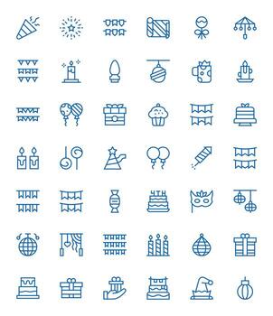 regular línea píxel Perfecto íconos desde festivo conjunto con 42 alto resolución íconos vector