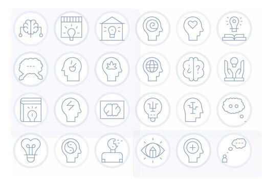 Thought Scalable Set featuring 24 Pixel Optimized Thin Line 256x256 Icons vector