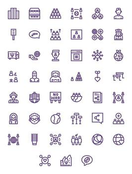 Community Graphics featuring 45 Bold Line Pixel Optimized 128x128 Designs vector