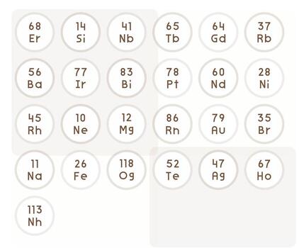 25 Atomic Number Pixel Aligned Icons in High Resolution Regular Line Aesthetic vector