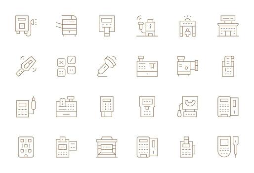 Scanner Icon Toolkit featuring 24 Editable 256x256 Thin Line elements vector
