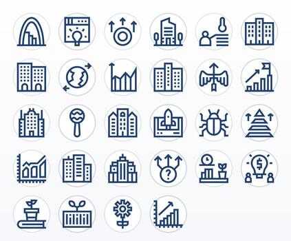 28 Pixel Optimized Bold Line Icons from Development Collection vector