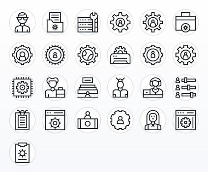 Admin Icon Library with 25 Regular Line High Resolution Display Perfect Designs vector