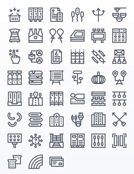 Multiple Scalable Set featuring 45 Display Perfect Bold Line High Resolution Icons vector