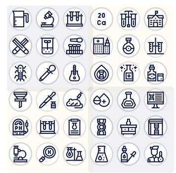 Lab Icon Repository containing 36 Bold Line High Resolution Pixel Aligned graphics vector
