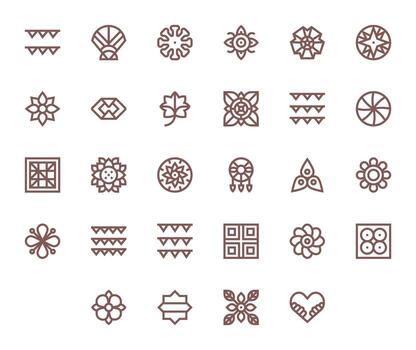 Motif Complete Package with 28 128x128 Bold Line Pixel Optimized Icons vector
