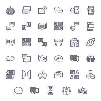 35 alto resolución íconos para conversacion en editable regular línea formato vector
