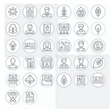 bio icono conjunto con 32 Delgado línea 128x128 cuadrícula equipado gráficos vector