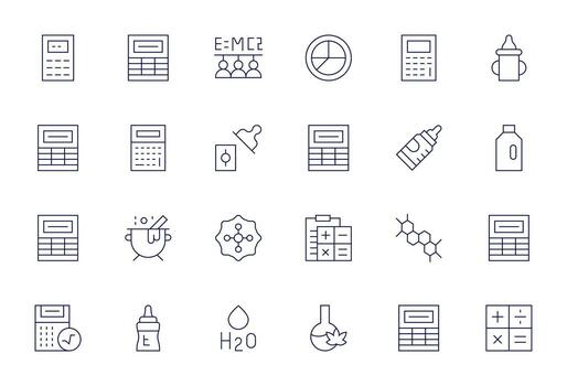 Formula Ultimate Package with 24 High Resolution Thin Line Pixel Aligned Icons vector