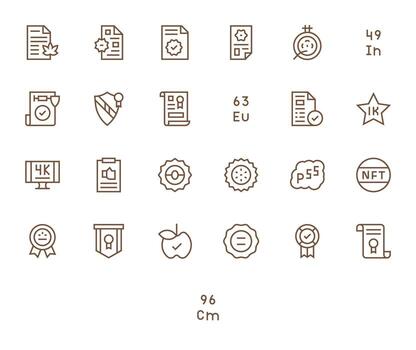 25 Icons for Standard optimized in Detail Enhanced 64x64 Regular Line resolution vector